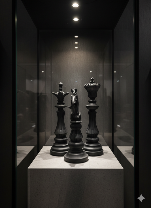 Dekoratif Satranç Figürleri – 3’lü Set (Siyah)