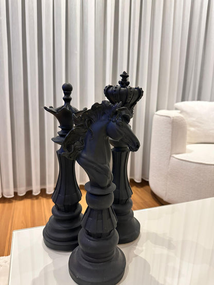 Dekoratif Satranç Figürleri – 3’lü Set (Siyah)